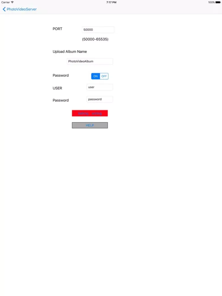 PhotoVideoServer iPad  স্ক্রিনশট