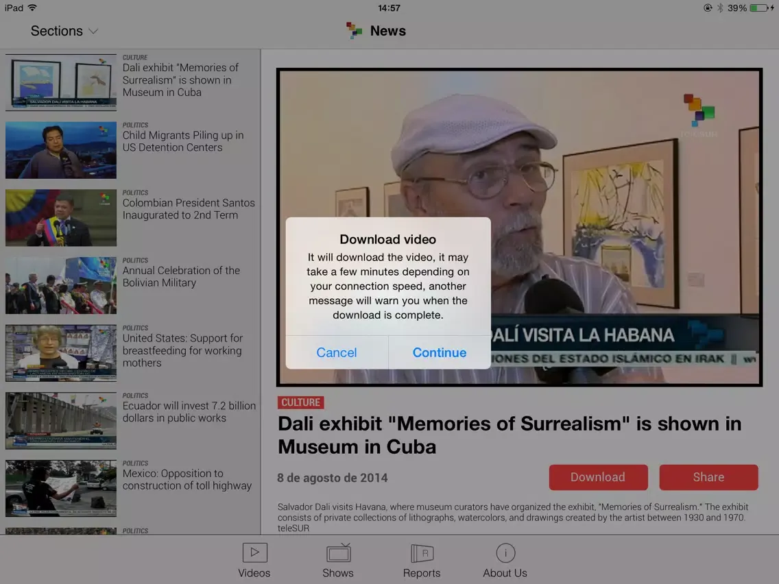 صور teleSUR Multimedia English iPad 