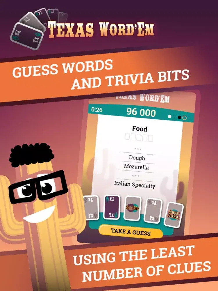 Texas Word'Em: 5 Clues 1 Guess (iMessage) iPad  스크린샷