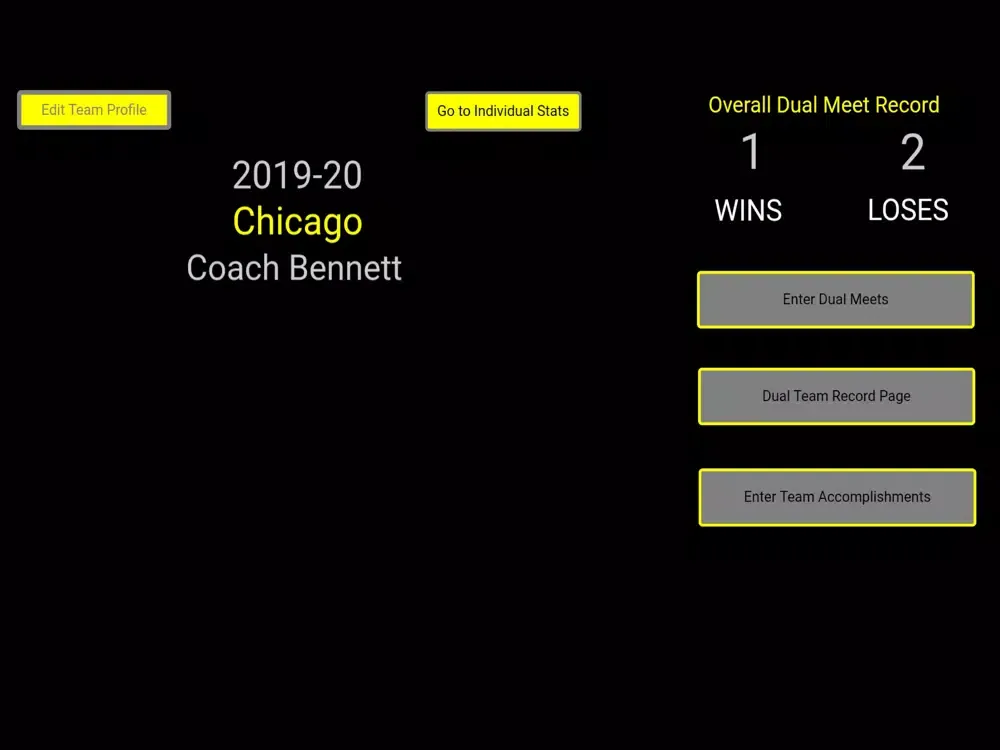 Tangkapan layar Matside Wrestling Team Stats iPad 