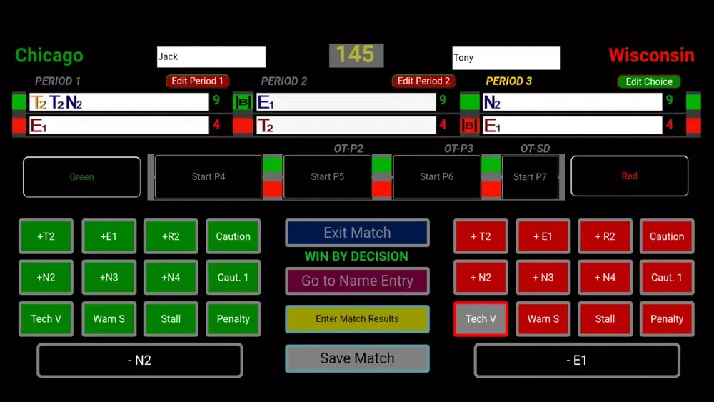 Tangkapan layar Matside Wrestling Team Stats