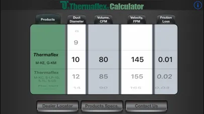Zrzuty ekranu Thermaflex Duct Calculator