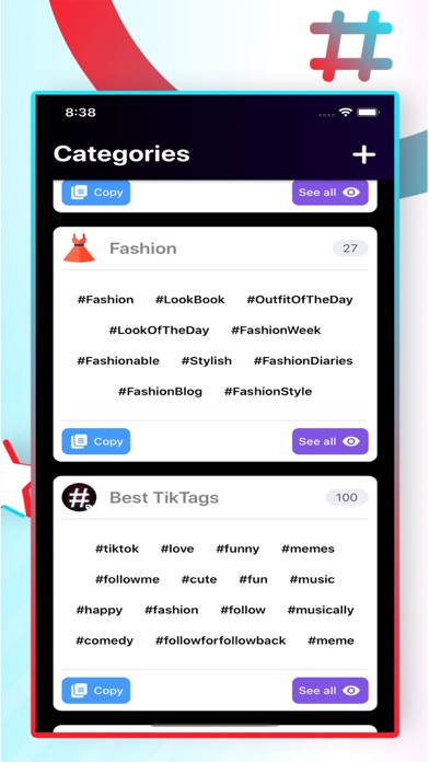 Capturas de pantalla de TikTags Pro
