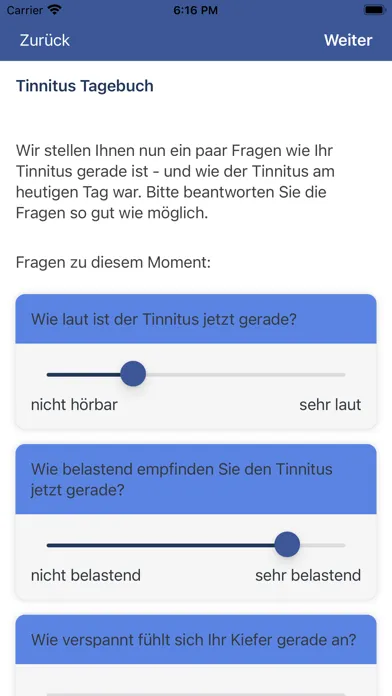 Captures d'écran de UNITI Tinnitus Study