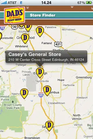 Dad's Root Beer Store Locator स्क्रीनशॉट