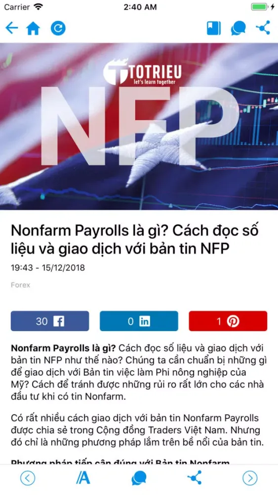 Ảnh chụp màn hình của Tô Triều - Học Forex Hiệu Quả