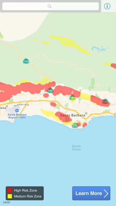 Tangkapan layar Radon Map of Santa Barbara