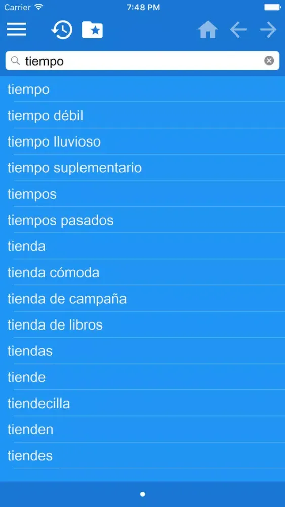 Tangkapan skrin Spanish Italian dictionary