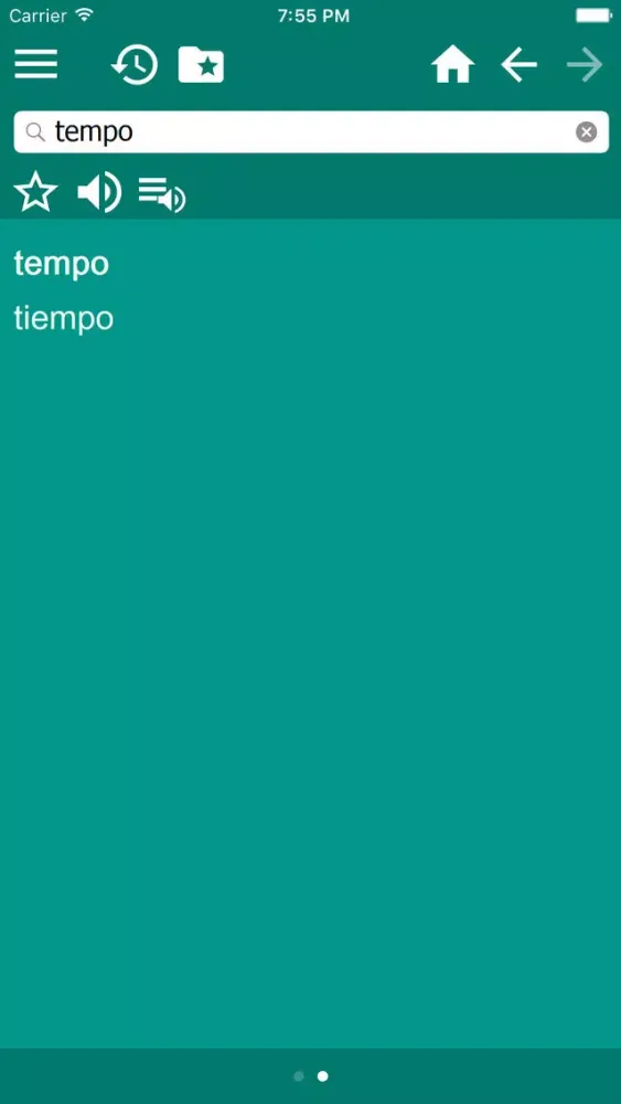 Tangkapan skrin Spanish Italian dictionary