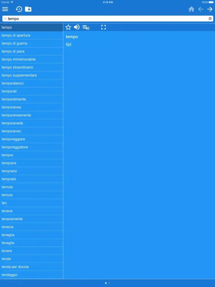 Italian Dutch dictionary iPad  स्क्रीनशॉट