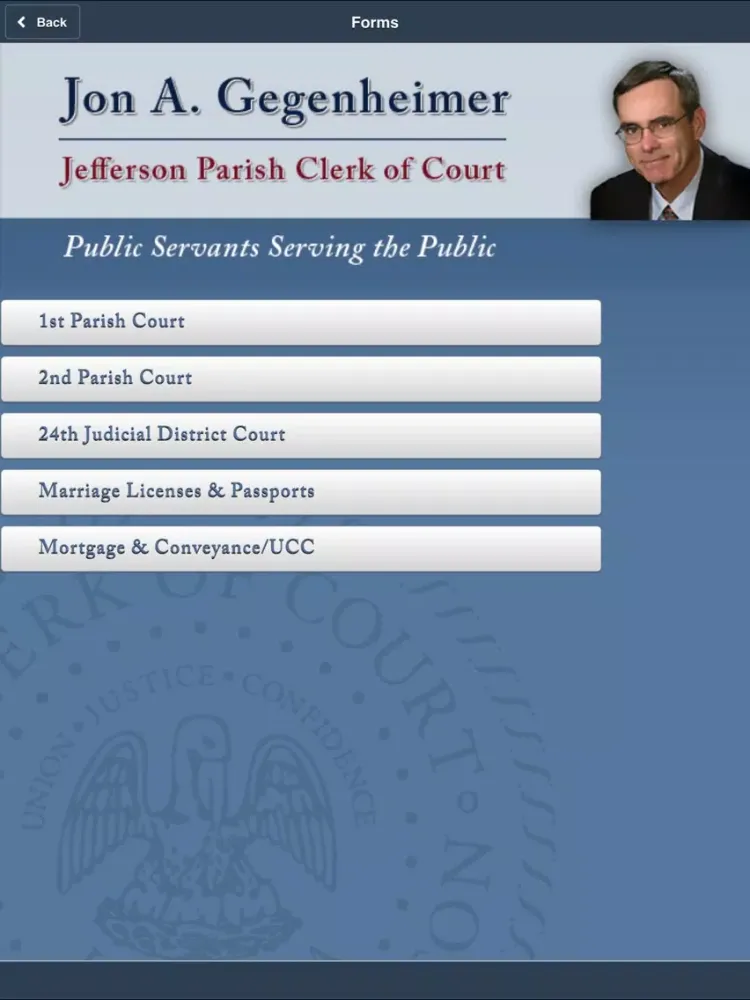 تصاویر Jefferson Parish Clerk of Court Legal Toolbox iPad 