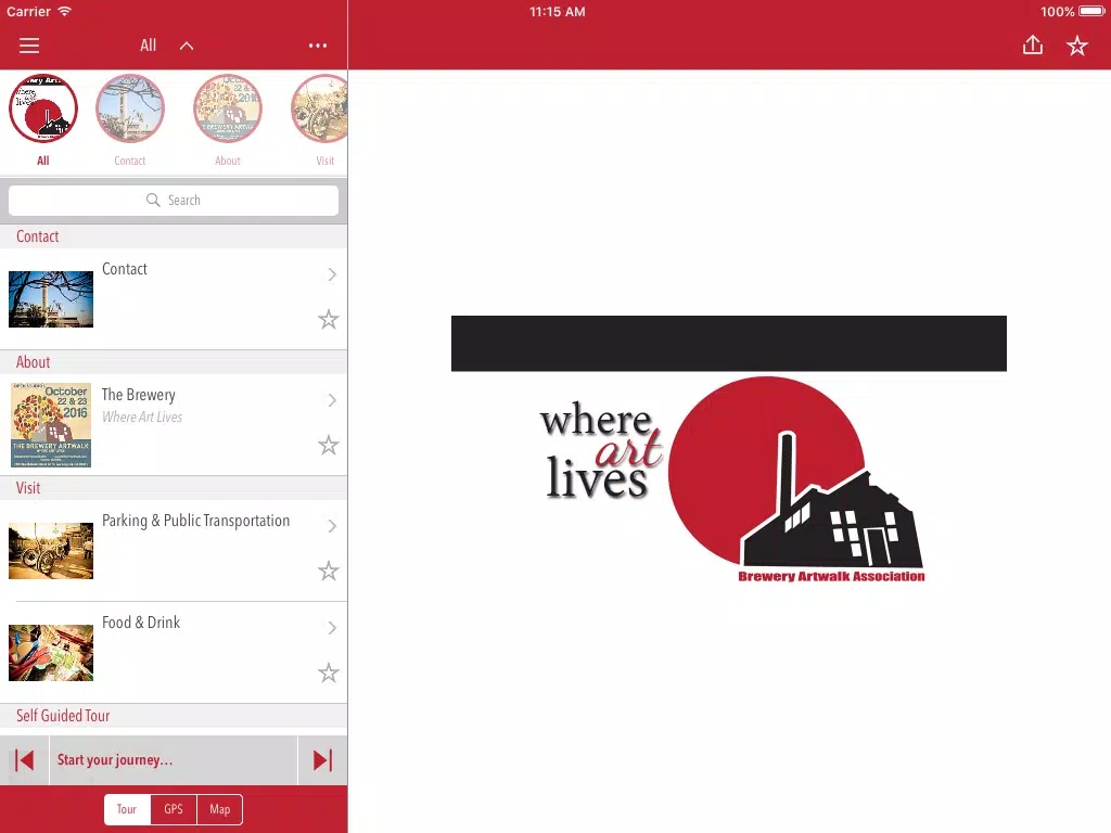 Capturas de tela do Brewery Artwalk iPad 
