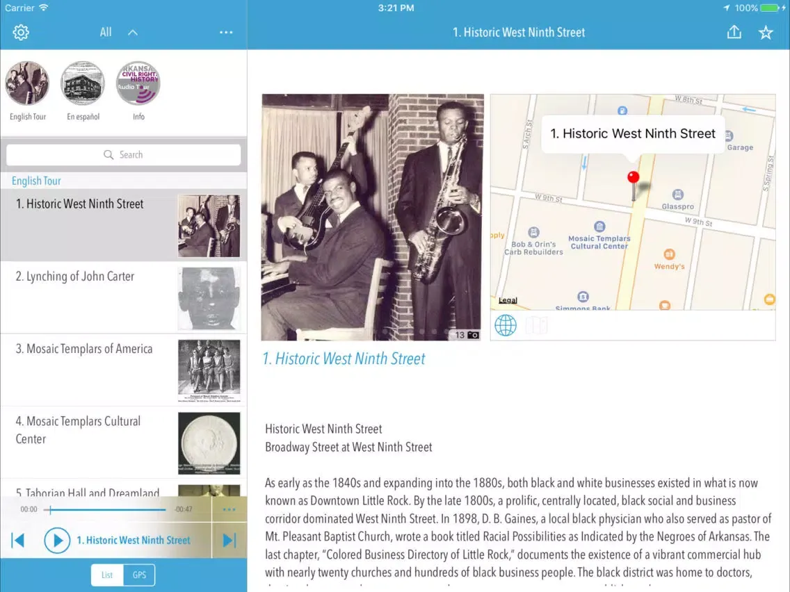 Arkansas Civil Rights History Mobile App iPad 应用截图