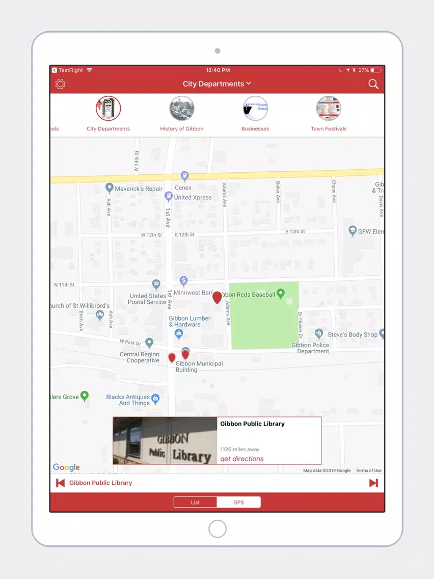 Скриншоты City of Gibbon, MN iPad 