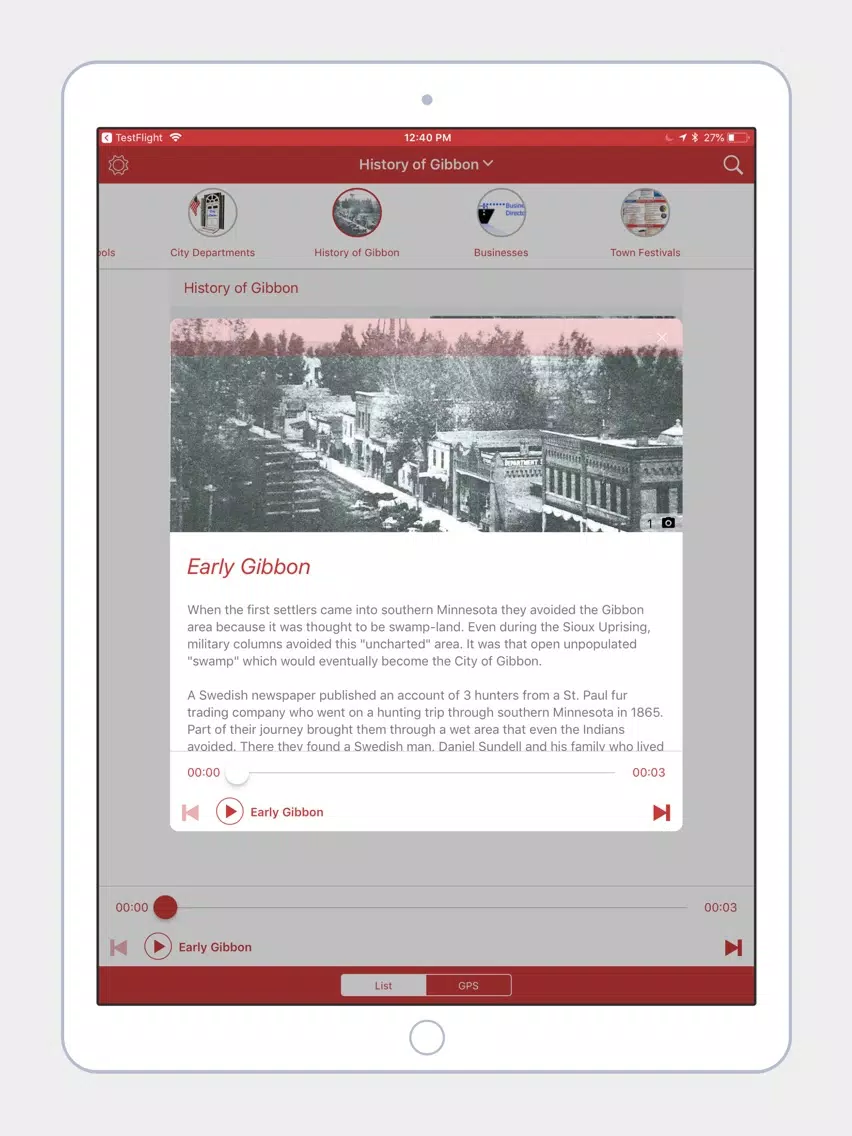 Скриншоты City of Gibbon, MN iPad 
