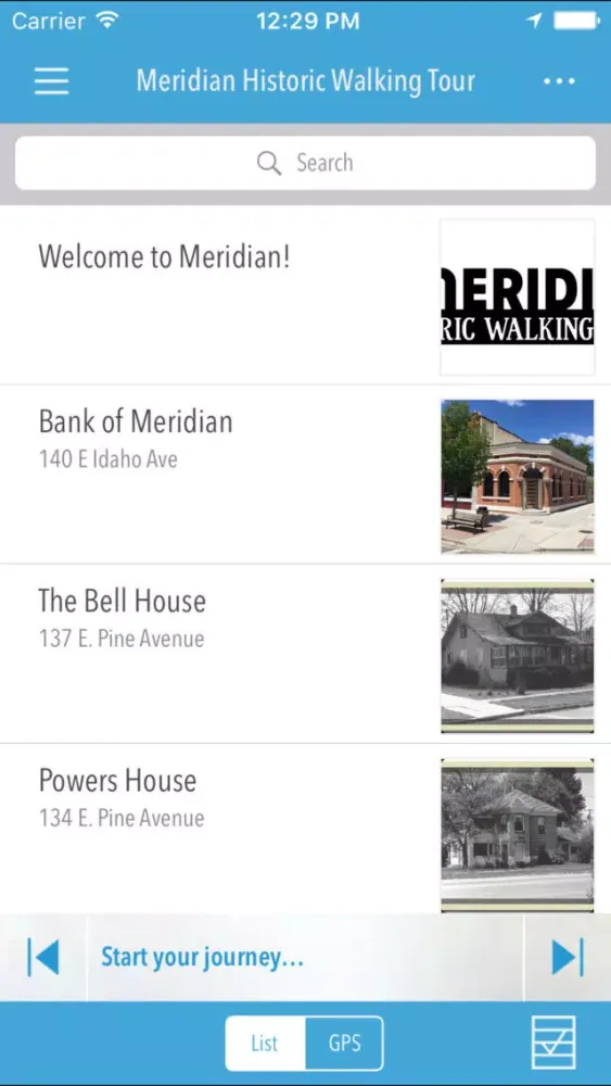 Meridian Historic Walking Tour Screenshots