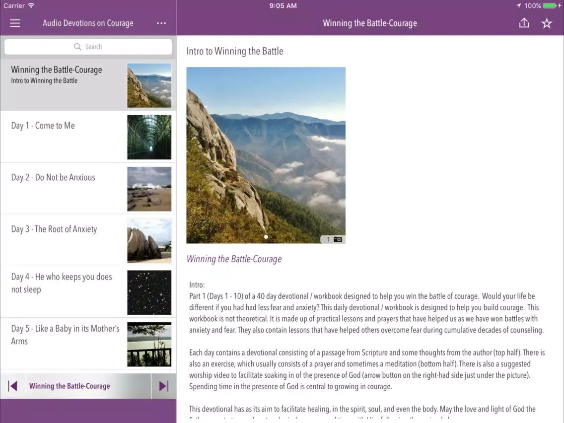 Audio Devotions on Courage iPad 應用截圖