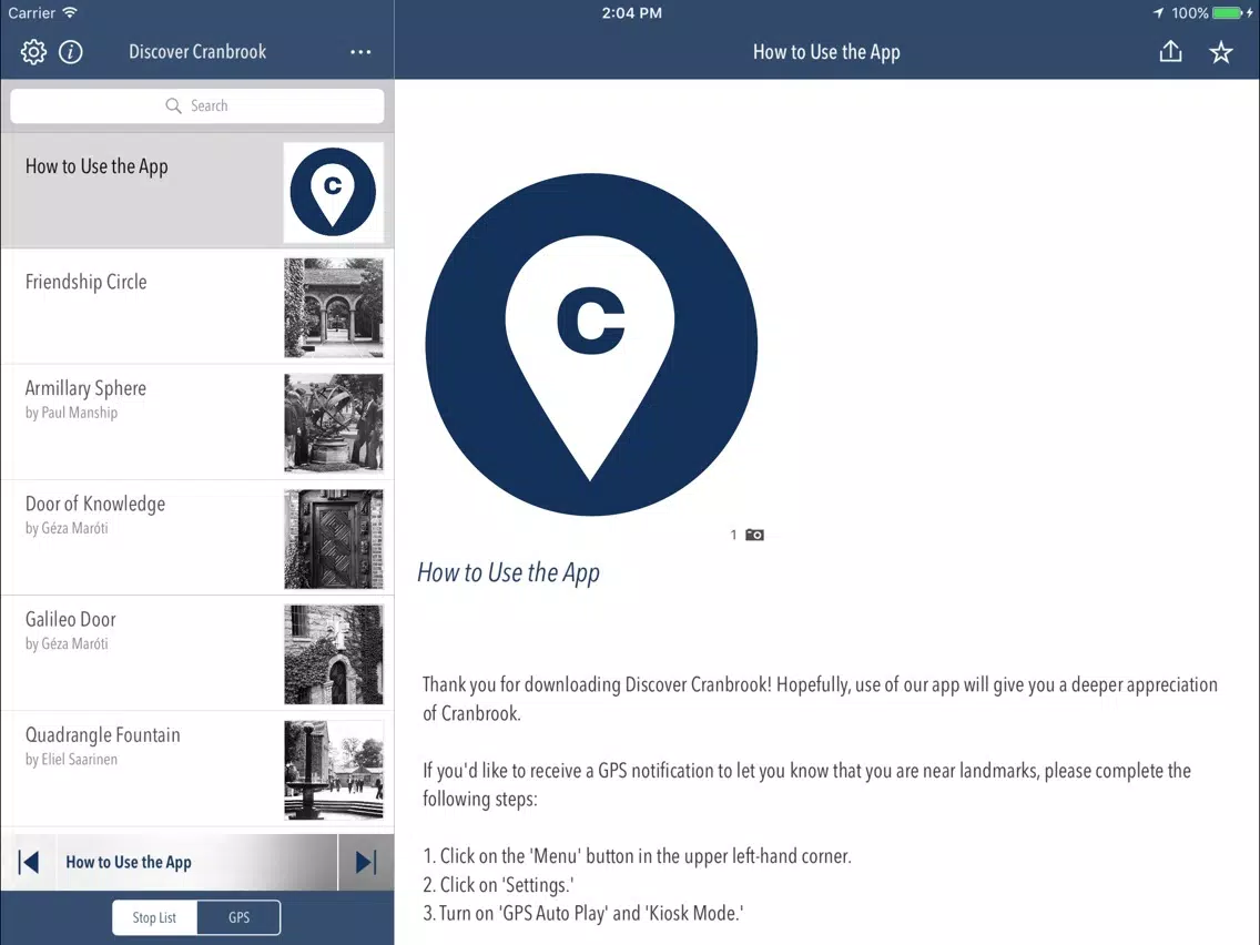 Discover Cranbrook iPad  স্ক্রিনশট