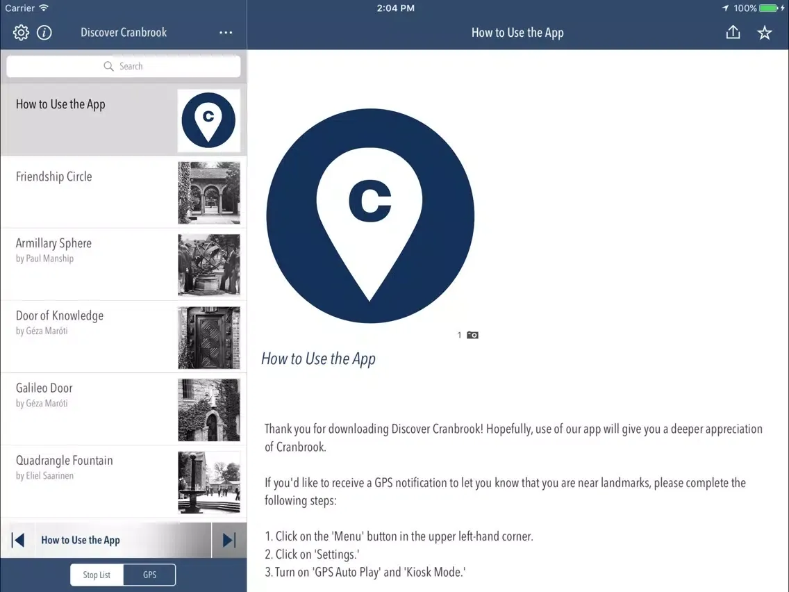 Screenshot di Discover Cranbrook iPad 