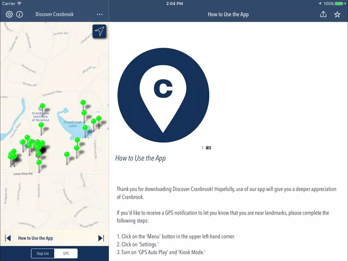 Discover Cranbrook iPad  স্ক্রিনশট