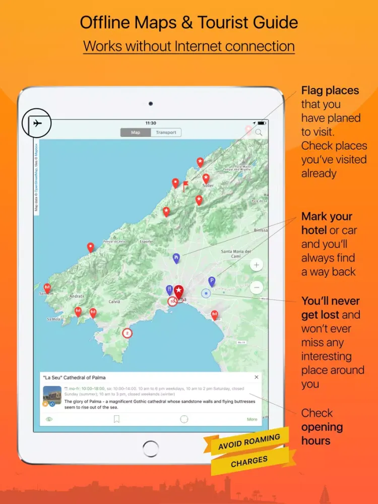 Ảnh chụp màn hình của Mallorca – advanced tourist guide & offline map iPad 