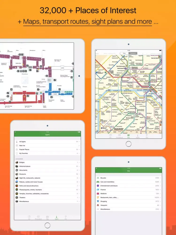 صور Paris – advanced tourist guide & offline map – Tournavigator iPad 