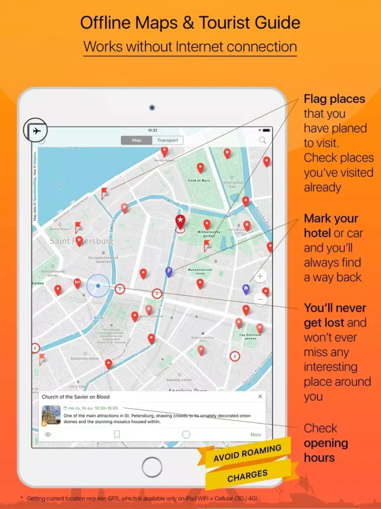 Saint Petersburg – tourist guide & offline map – Tournavigator iPad  स्क्रीनशॉट