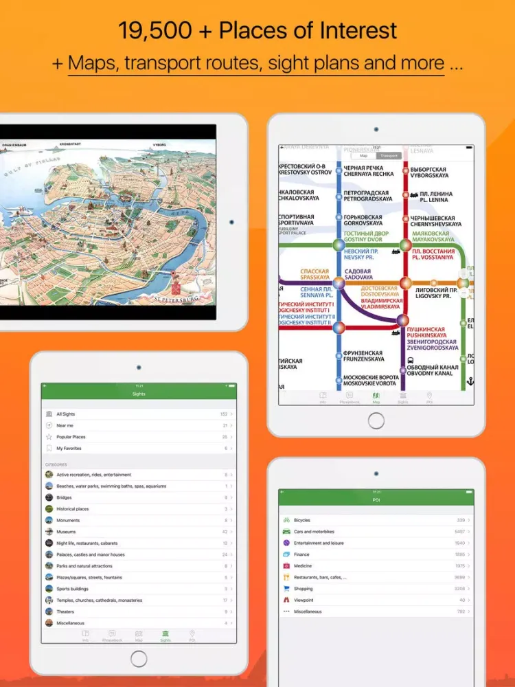 Saint Petersburg – tourist guide & offline map – Tournavigator iPad  स्क्रीनशॉट
