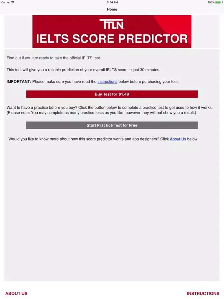 IELTS Score Predictor iPad  스크린샷