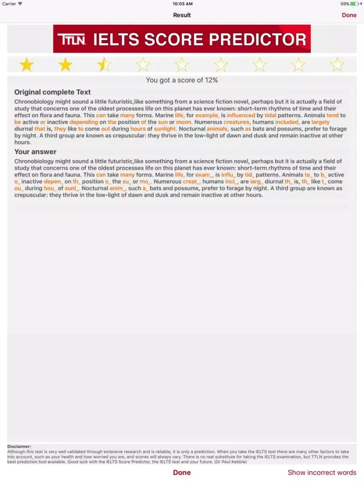 IELTS Score Predictor iPad  스크린샷