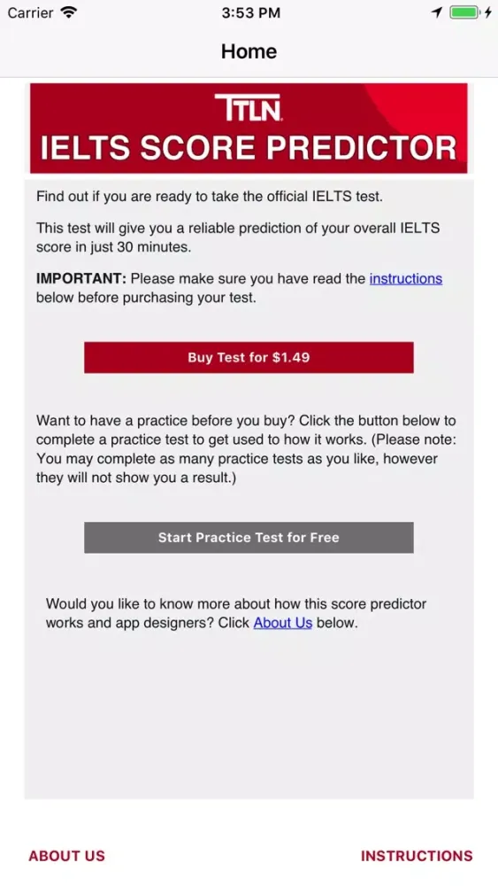 IELTS Score Predictor 스크린샷