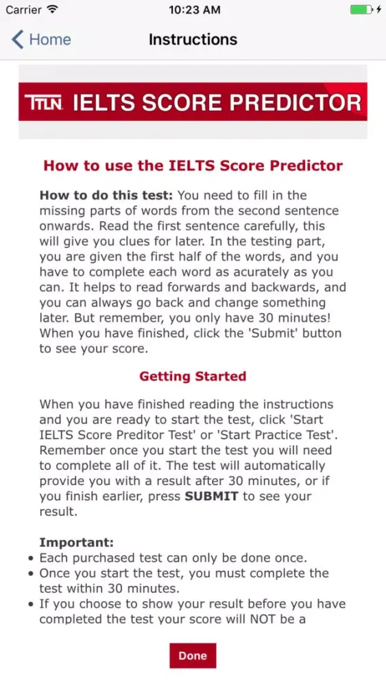 IELTS Score Predictor 스크린샷