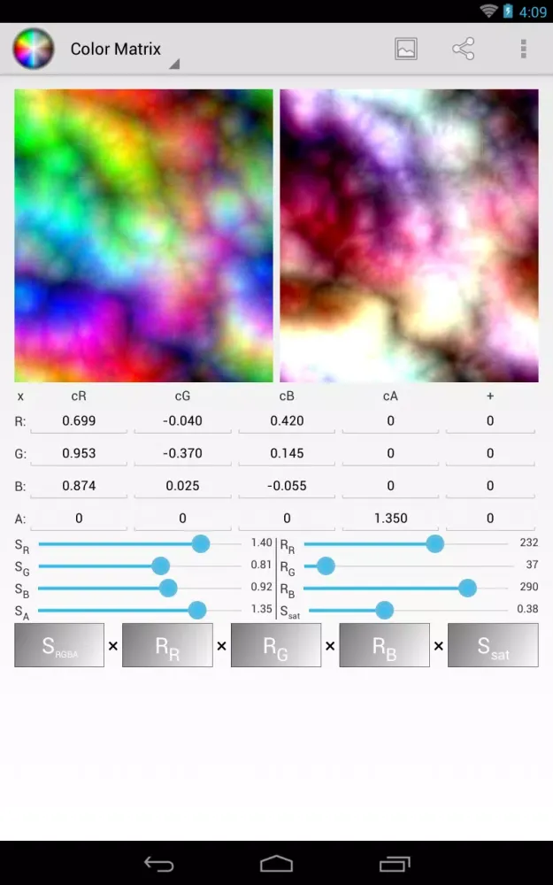Ảnh chụp màn hình của Color Filters in Android SDK