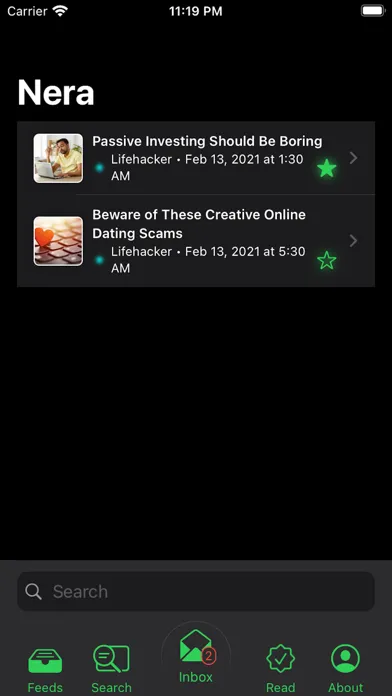 Screenshot di Nera News Reader