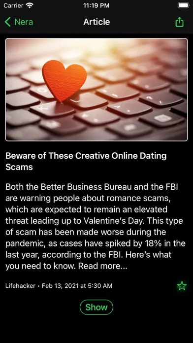 Screenshot di Nera News Reader