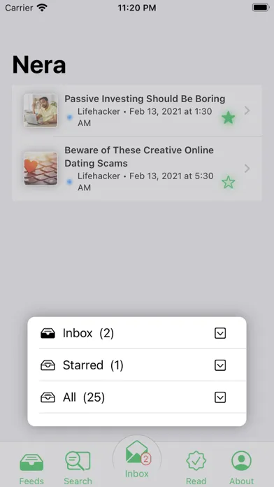 Screenshot di Nera News Reader