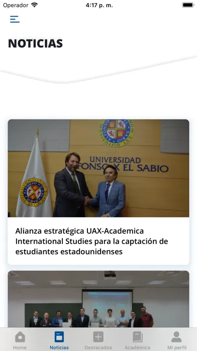 Ảnh chụp màn hình của UAX - U. Alfonso X el Sabio