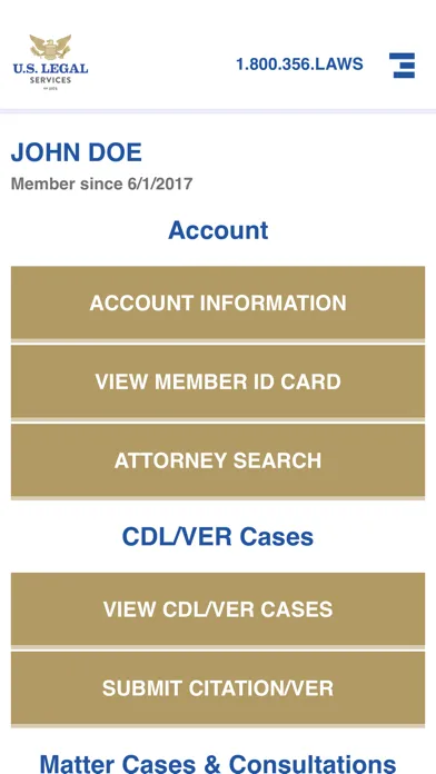 Captures d'écran de U.S. Legal Services