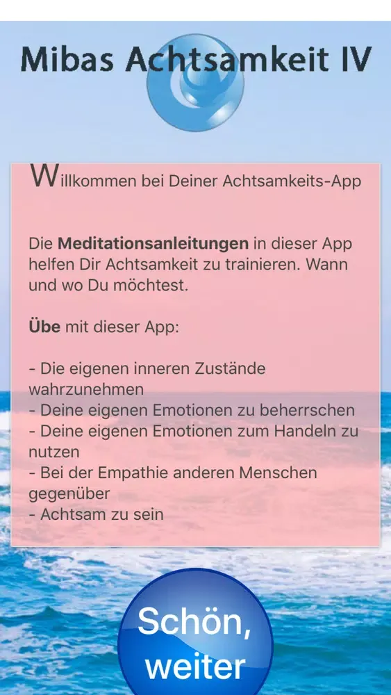MiBas Achtsamkeit Meditationen سکرین شاٹس