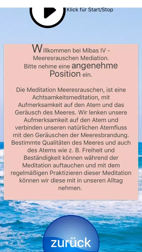 MiBas Achtsamkeit Meditationen سکرین شاٹس