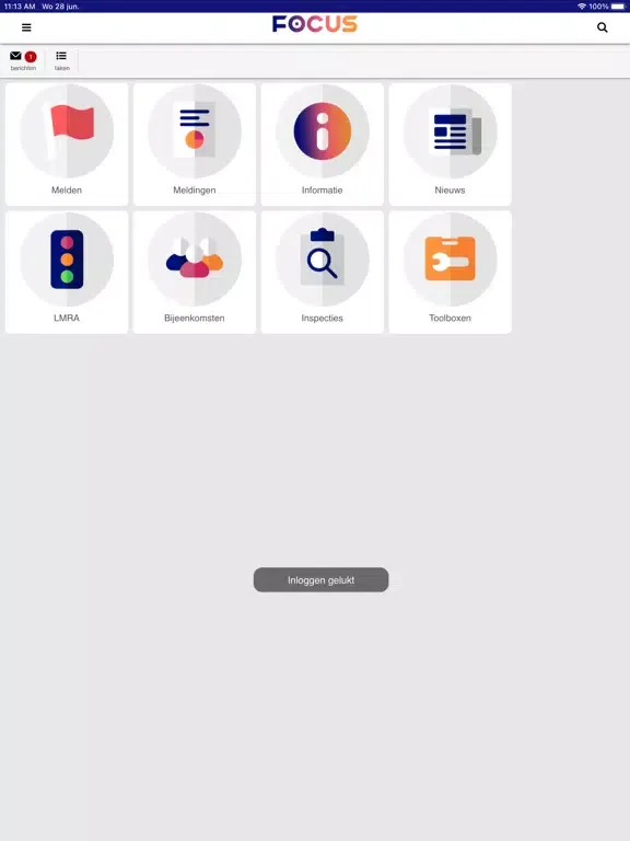 Zrzuty ekranu FOCUS op veilig werken iPad 