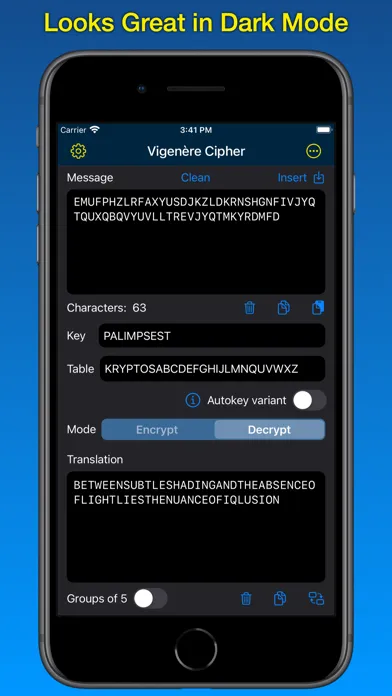 Kryptos Tools - Vigenère স্ক্রিনশট