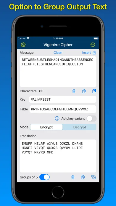 Kryptos Tools - Vigenère স্ক্রিনশট