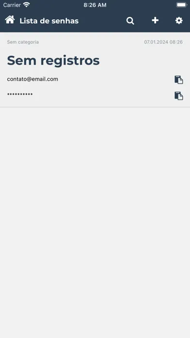 Minhas Senhas App स्क्रीनशॉट