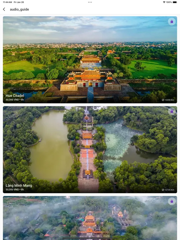 Capturas de tela do Audio Guide Huế iPad 