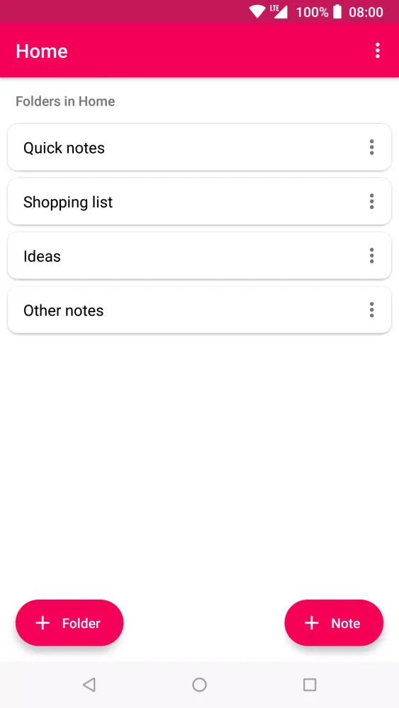 Notes & Folders Screenshots