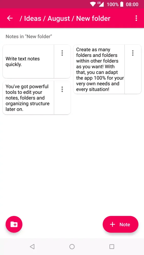 Notes & Folders Screenshots