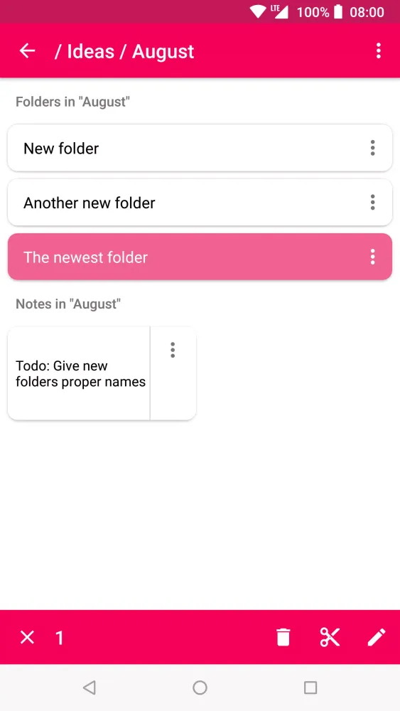 Notes & Folders Screenshots
