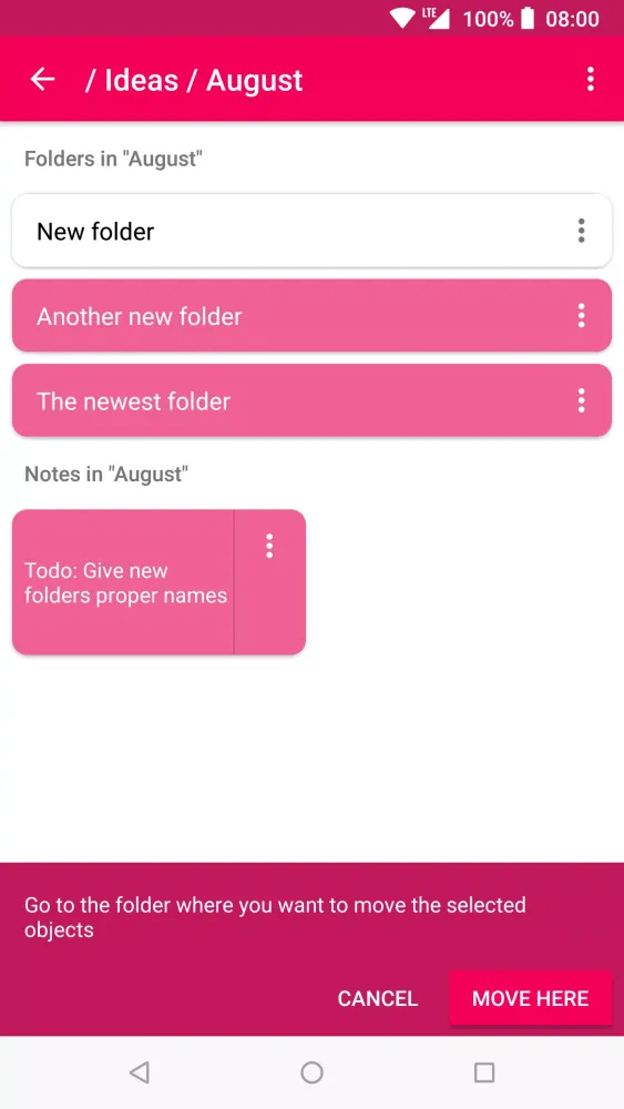 Notes & Folders Screenshots