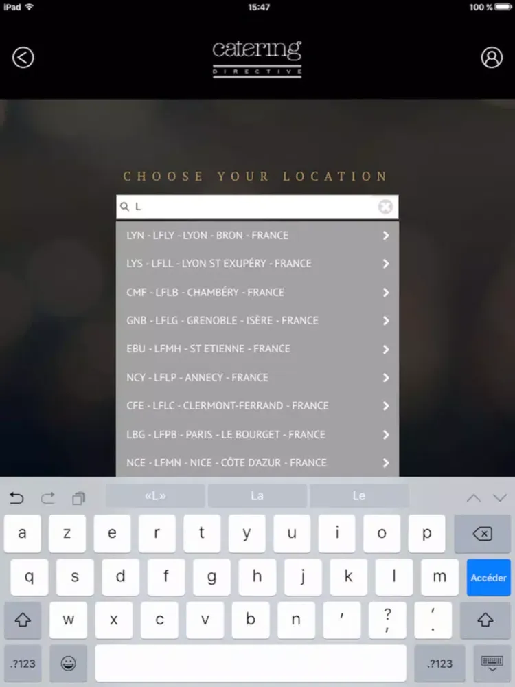 Capturas de tela do Catering Directive iPad 
